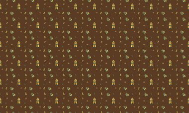 Farklı aksesuarlara sahip renkli arkaplan