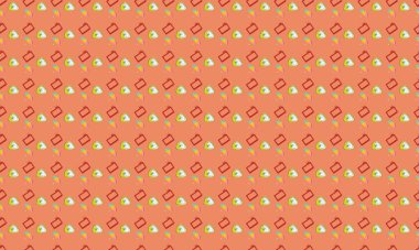 Farklı aksesuarlara sahip renkli arkaplan