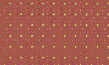 Farklı aksesuarlara sahip renkli arkaplan