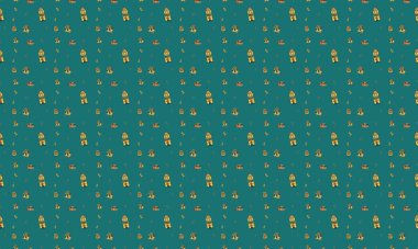 Farklı aksesuarlara sahip renkli arkaplan