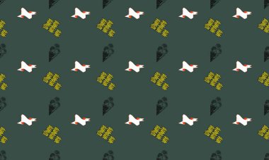 Farklı aksesuarlara sahip renkli arkaplan