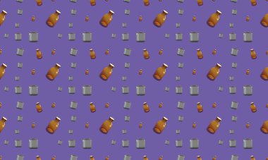 Farklı aksesuarlara sahip renkli arkaplan