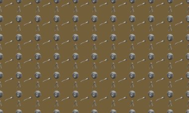 Farklı aksesuarlara sahip renkli arkaplan