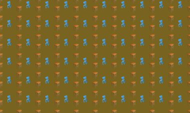 Farklı aksesuarlara sahip renkli arkaplan