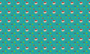 Farklı aksesuarlara sahip renkli arkaplan