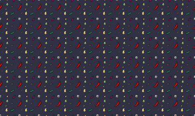 Farklı aksesuarlara sahip renkli arkaplan