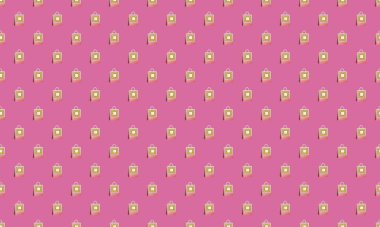 Farklı aksesuarlara sahip renkli arkaplan