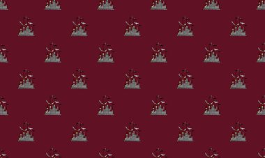 Farklı aksesuarlara sahip renkli arkaplan