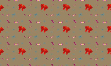 Farklı aksesuarlara sahip renkli arkaplan