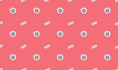 Farklı aksesuarlara sahip renkli arkaplan