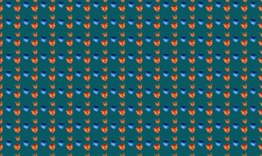 Farklı aksesuarlara sahip renkli arkaplan