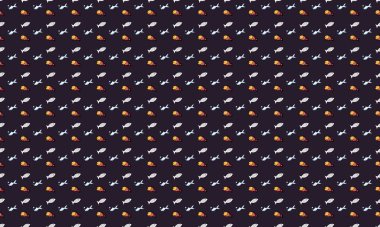 Farklı aksesuarlara sahip renkli arkaplan