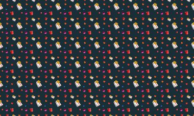 Farklı aksesuarlara sahip renkli arkaplan