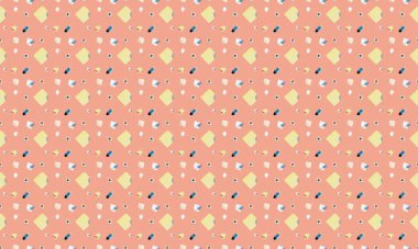 Farklı aksesuarlara sahip renkli arkaplan