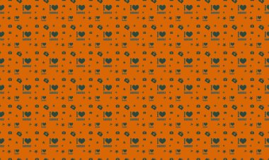 Farklı aksesuarlara sahip renkli arkaplan