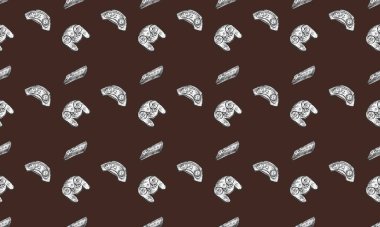 Farklı aksesuarlara sahip renkli arkaplan