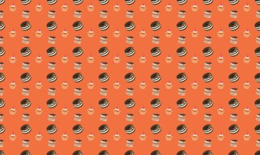 Farklı aksesuarlara sahip renkli arkaplan