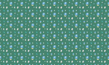 Farklı aksesuarlara sahip renkli arkaplan