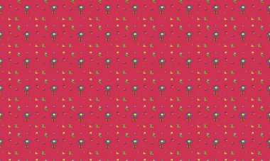 Farklı aksesuarlara sahip renkli arkaplan