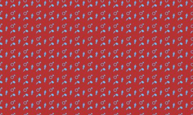 Farklı aksesuarlara sahip renkli arkaplan