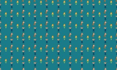 Farklı aksesuarlara sahip renkli arkaplan