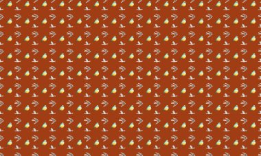 Farklı aksesuarlara sahip renkli arkaplan