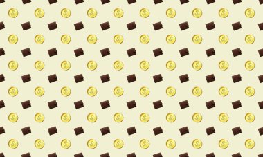 Farklı aksesuarlara sahip renkli arkaplan