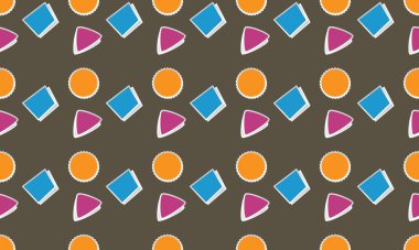 Farklı aksesuarlara sahip renkli arkaplan