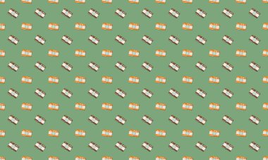 Farklı aksesuarlara sahip renkli arkaplan