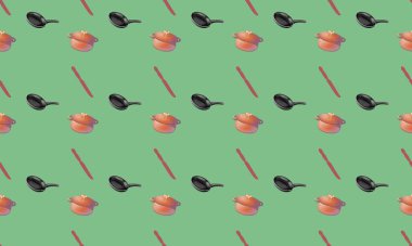 Farklı aksesuarlara sahip renkli arkaplan