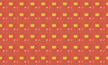 Farklı aksesuarlara sahip renkli arkaplan