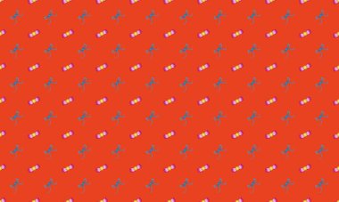 Farklı aksesuarlara sahip renkli arkaplan