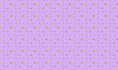 Farklı aksesuarlara sahip renkli arkaplan