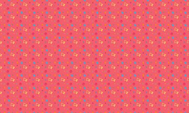 Farklı aksesuarlara sahip renkli arkaplan