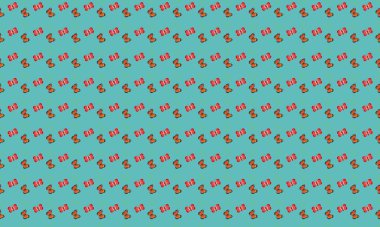 Farklı aksesuarlara sahip renkli arkaplan