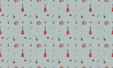 Farklı aksesuarlara sahip renkli arkaplan