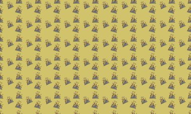 Farklı aksesuarlara sahip renkli arkaplan