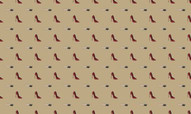 Farklı aksesuarlara sahip renkli arkaplan