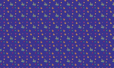 Farklı aksesuarlara sahip renkli arkaplan