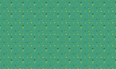 Farklı aksesuarlara sahip renkli arkaplan