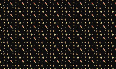 Farklı aksesuarlara sahip renkli arkaplan