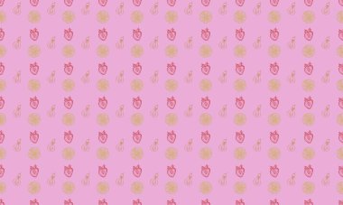 Farklı aksesuarlara sahip renkli arkaplan