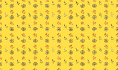 Farklı aksesuarlara sahip renkli arkaplan