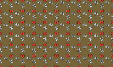 Colored background with different accessories vector