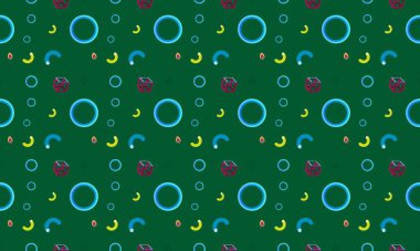 Farklı aksesuarlara sahip renkli arkaplan