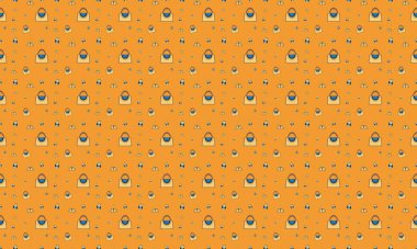 Farklı aksesuarlara sahip renkli arkaplan