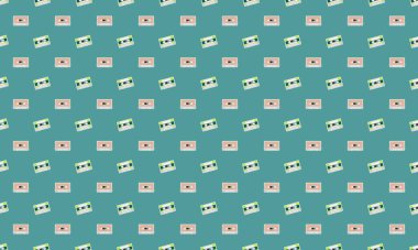 Farklı aksesuarlara sahip renkli arkaplan