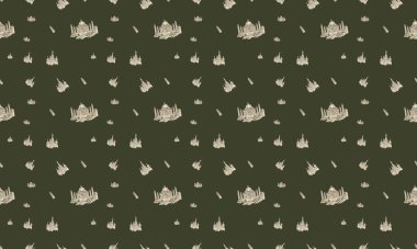 Farklı aksesuarlara sahip renkli arkaplan