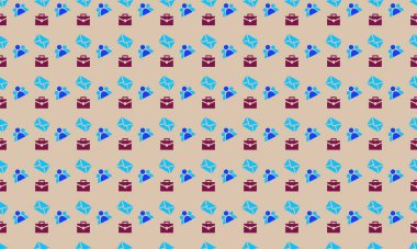 Farklı aksesuarlara sahip renkli arkaplan