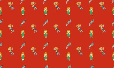 Farklı aksesuarlara sahip renkli arkaplan